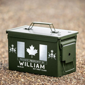 Personalized Private Property Of Canadian Veteran Custom Name & Time Ammo Box Printed QTKH24761