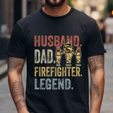 Personalized Husband Dad Fierefighter Legend Firefighter & Chirldren T-shirt Printed LVA241224
