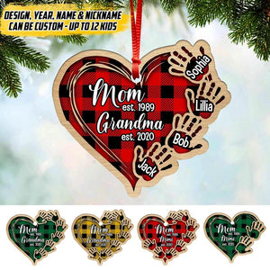 Personalized Mom Grandma Kid Name Hand Christmas Ornament Printed QTVQ2209
