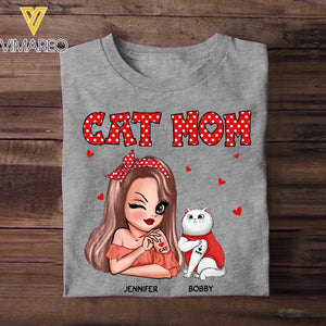 Personalized Cat Mom I Love Cat Tshirt Printed 22NOV-DT01