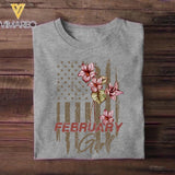 Personalized Birthday month flower February girl Sweatshirt, Tshirt Printed QTDT0102
