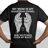 Personalized My Mom is My Guaedian Angel She Watches Over My Back Tshirt Printed QTDT0902