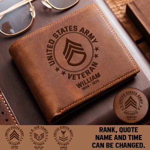 Personalized US Military Retired Leather Wallet QTPN2023139