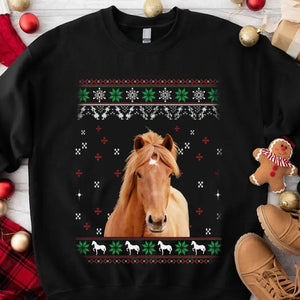 Personalized Upload Horse Photo Xmas Gift Sweatshirt Printed LDMVQ23868