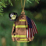 Personalized Firefighter Uniform Custom Name Acrylic Ornament Printed HN23924