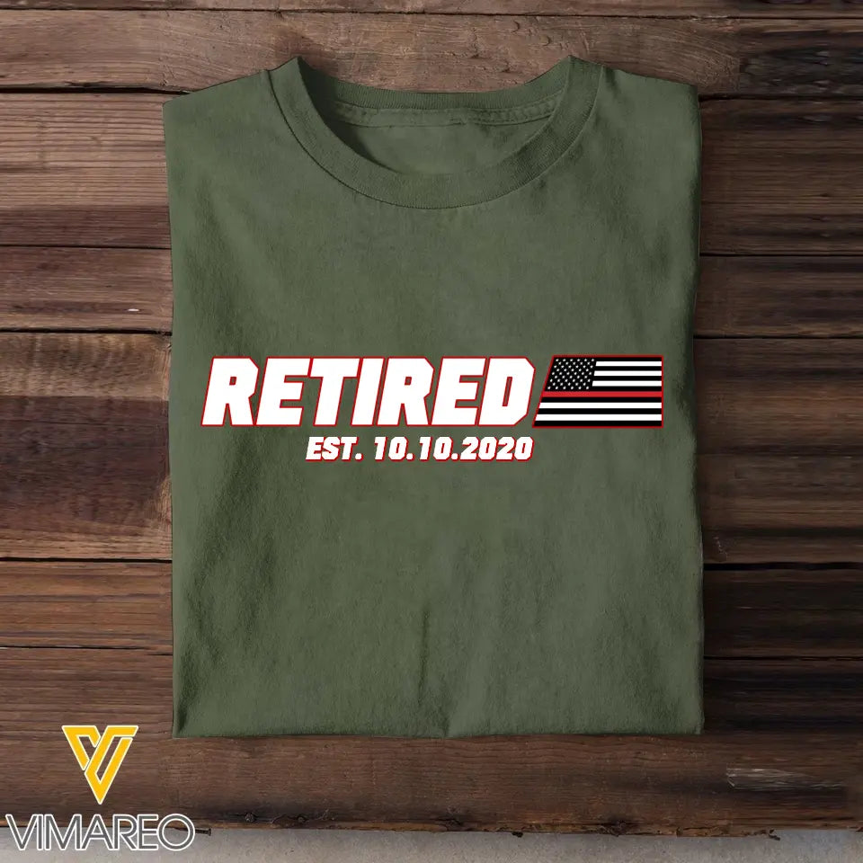 Personalized Retired US Firefighter Officer T-shirt Printed QTKH23921