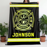Personalized Retired Firefighter Custom Name Sherpa or Fleece Blanket Printed QTKH23939