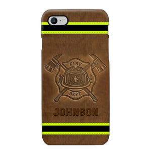 Personalized Firefighter Custom Name Leather Phonecase Printed KVH23949
