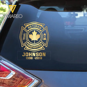 Personalized Canadian Firefighter Custom Name Decal Printed QTKH956