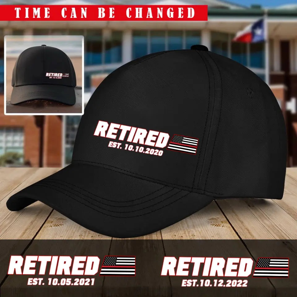 Personalized Retired US Firefighter Black Cap QTKH23959