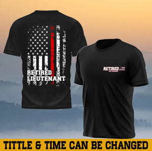 Personalized Retired Firefighter T-shirt Printed QTLVA23960