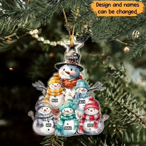 Personalized Snowman Grandma Custom Name Acrylic Ornament Printed NTMTHN23964
