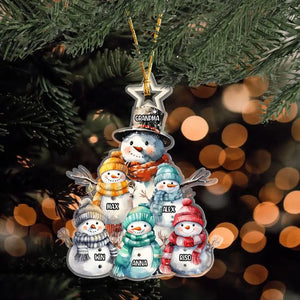 Personalized Snowman Grandma Custom Name Acrylic Ornament Printed NTMTHN23964