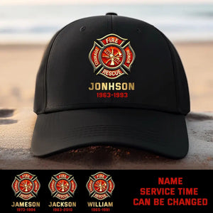 Personalized Fire Rescue Courage Nonor Firefighter Gift Black Cap 2D Printed KH23972