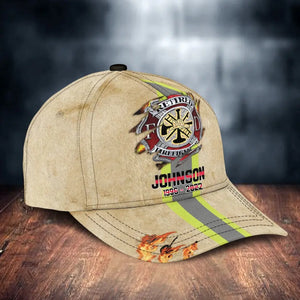 Personalized Retired Firefighter 3D Cap Printed QTVQ974