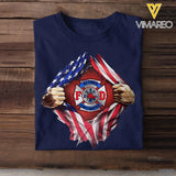 Personalized Retired US Firefighter T-shirt Printed QTKVH983