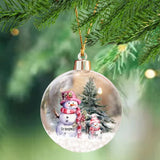 Personalized Grandma Snowman Custom Name Christmas Gift Pink Snowball 3D Ball Ornament Printed NTMTHN23982