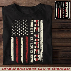 Personalized Retired Firefighter Thin Red Line T-shirt Printed QTHN996