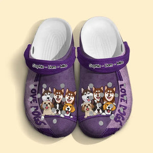 Personalized Dogs & Names Dog Lovers Gift Clogs Slipper Shoes Printed HTHKVH23993