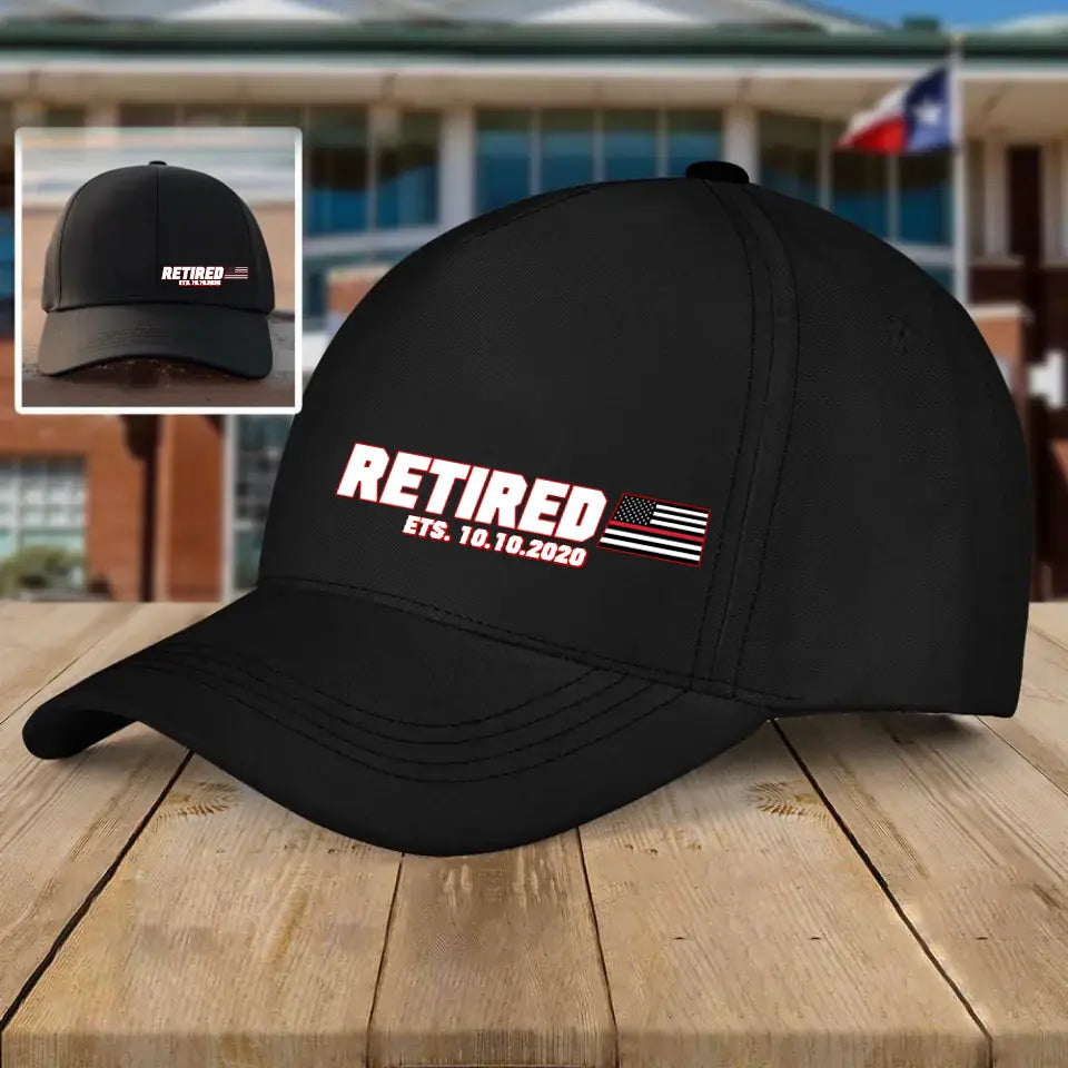 Personalized Retired US Firefighter Black Cap QTKH23959