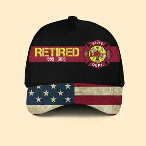 Personalized Retired Firefighter Custom Served Times 3D Cap QTVQ1014