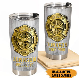 Personalized Retired Firefighter Tumbler QTKH1061