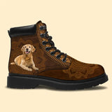 Personalized Upload Your Photo Dog Lovers Gift Leather Boots Printed LDMKVH231070