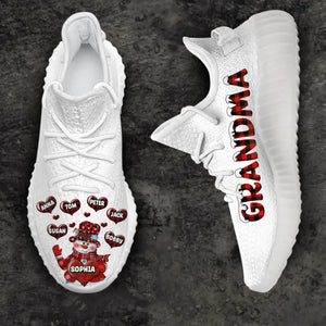 Personalized Snowman Grandma Hearts & Kid Names Yeezy Shoes Printed HN231097