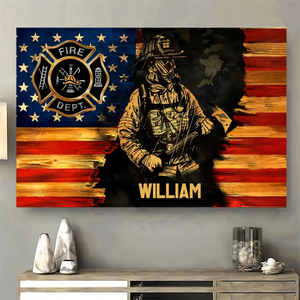 Personalized US Firefighter Canvas Printed TQTHN231102