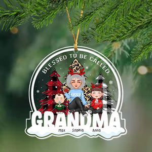 Personalized Blessed To Be Called Grandma Christmas Gift Acrylic Ornament Printed HN231149