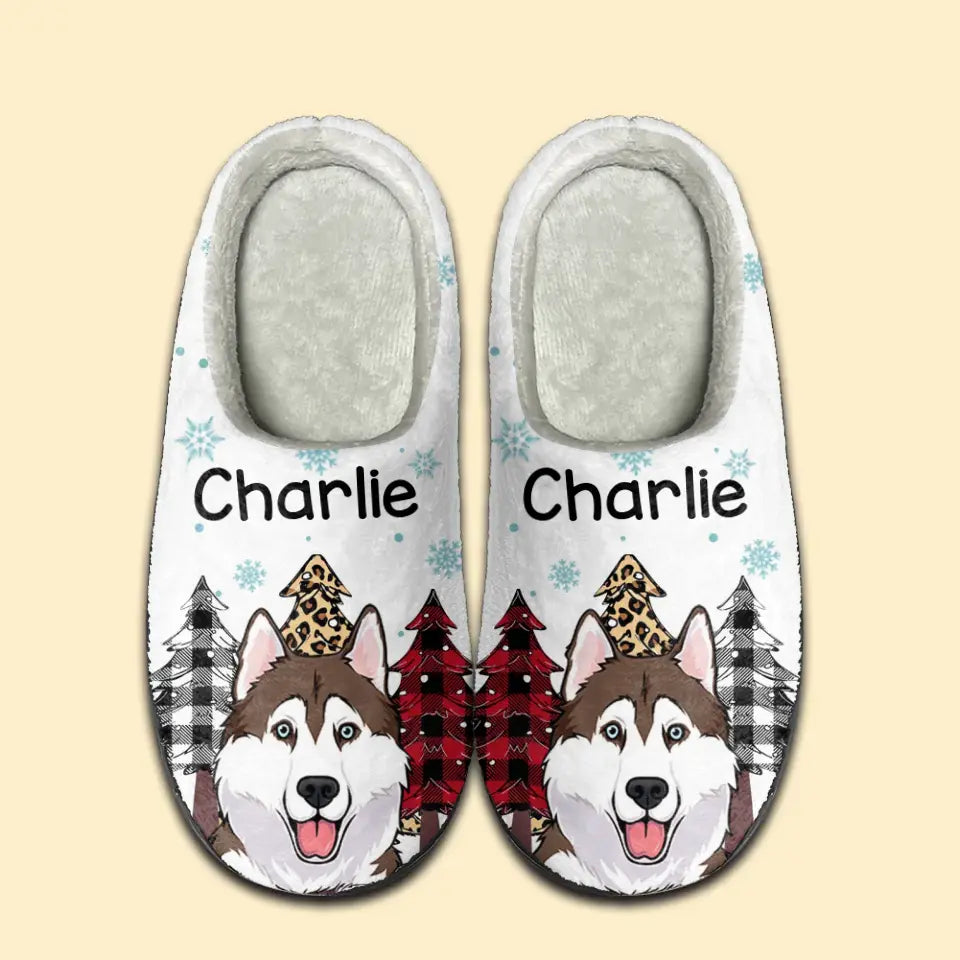 Personalized Christmas Gift For Dog Lover Slippers Printed QTLVA1166