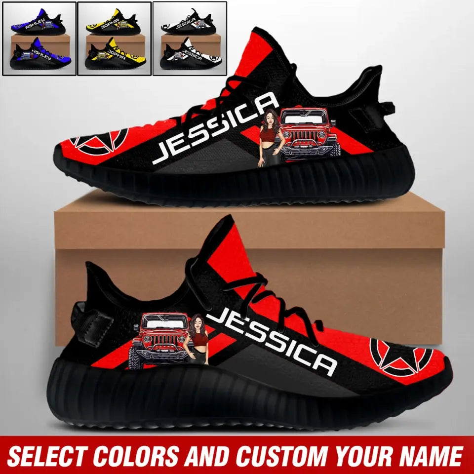 Personalized Jeep Girl Custom Name Yeezy Shoes Printed NMTVQ231202