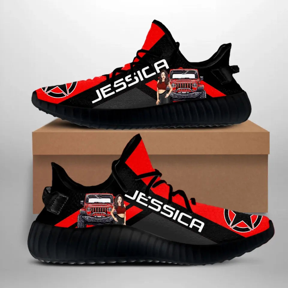 Personalized Jeep Girl Custom Name Yeezy Shoes Printed NMTVQ231202