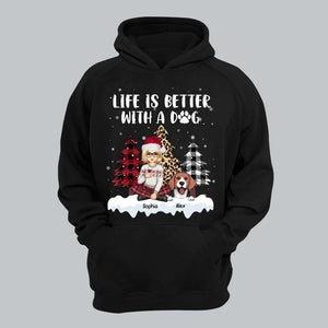 Personalized Life Is Better With Dogs Dog Christmas Gift Hoodie 2D Printed LDMKVH231204