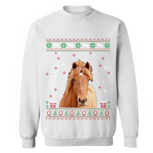 Personalized Upload Your Horse Photo Horse Christmas Gift Sweatshirt Printed LDMVQ231209