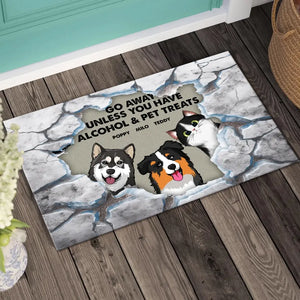Personalized Go Away Unless You Have Alcohol & Pet Treats Doormat Printed KVH231277