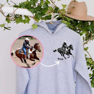 Personalized Upload Your Photo Horse Riding Hoodie 2D Printed KVH231364