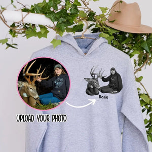 Personalized Upload Your Deer Photo Hoodie 2D Printed KVH231410
