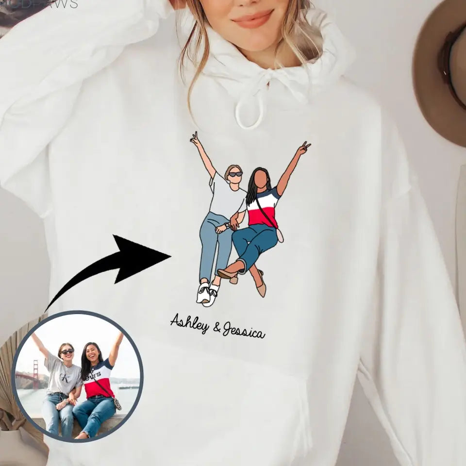 Personalized Upload Your Photo Bestie Gift Hoodie 2D Printed HN231452