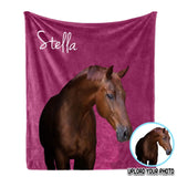 Personalized Upload Your Photo Horse Sherpa or Fleece Blanket Printed KVH231368
