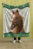 Personalized Upload Your Horse Photo Sherpa or Fleece Blanket Printed HN1700