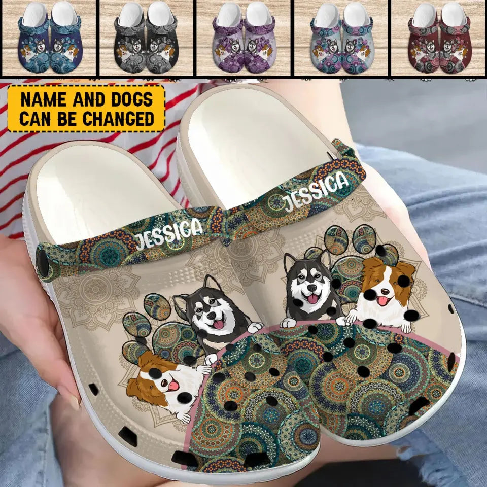 Personalized Dogs & Names Dog Lovers Gift Clogs Slipper Shoes Printed LVA2430