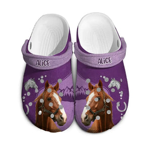 Personalized Upload Your Horse Photo Horse Lovers Gift Clogs Slipper Shoes Printed HN2463