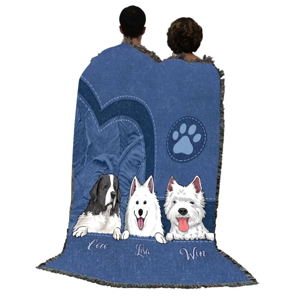 Personalized Dog Mom Dog Dad Dog Lovers Gift Woven Blanket Printed HN2472
