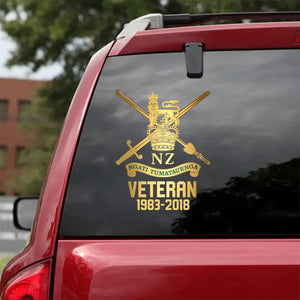 Personalized New Zealand Veteran Custom Served Time Decal Printed QTVQ24114