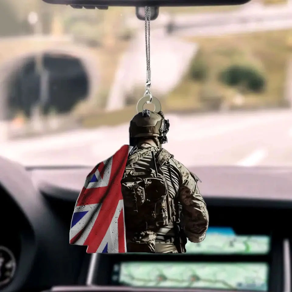 Personalized UK Veteran Car Hanging Acrylic Ornament Printed LAHVQ24125