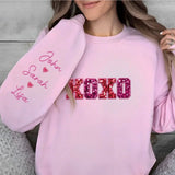 Personalized XOXO Heart Custom Kid Name Valentine's Day Gift Sweatshirt Printed QTVQ24156