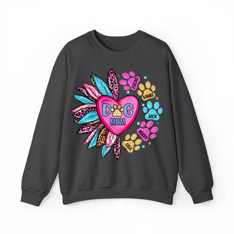 Personalized Dog Mom Sunflower Dog Lovers Gift Valentine's Day Gift Sweatshirt or Hoodie Printed HN24159
