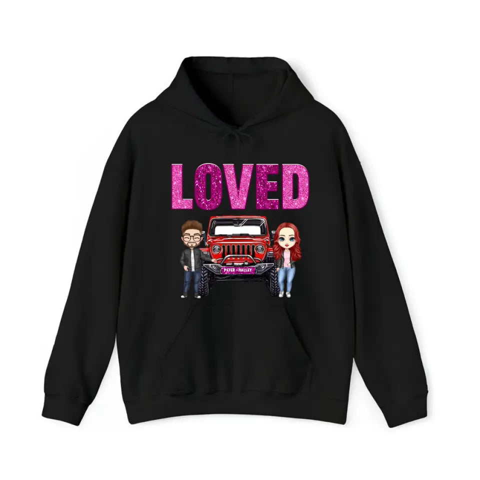Personalized Couple Jeep Loved Valentine's Day Gift Sweatshirt or Hoodie Printed HN24165