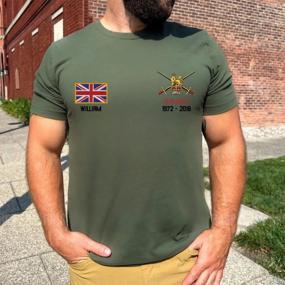 Personalized As I Walk Through The Valley Of The Shadow Of Death I Fear No Evil For I Am The Baddest One In The Valley UK Veteran T-shirt Printed VQ24212